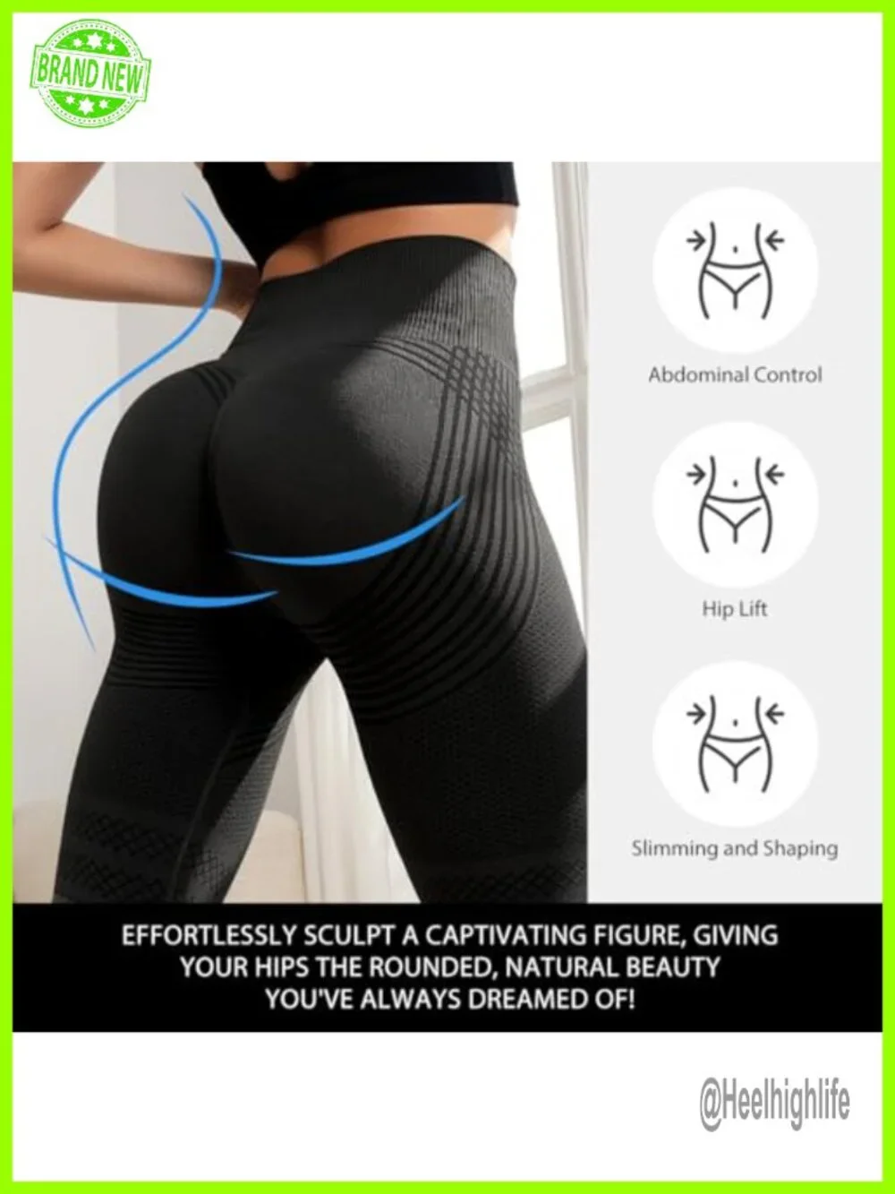 Capri Leggings with Built-in Resistance Band, Women's High Rise Scrunch Yoga